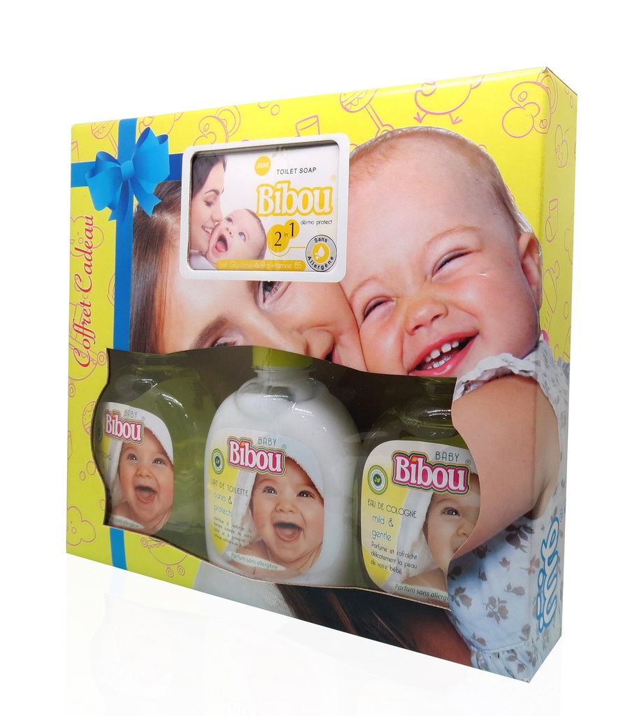 Coffret Bibou Bebe Jaune New(Sh+Edc+Sav+Lait)