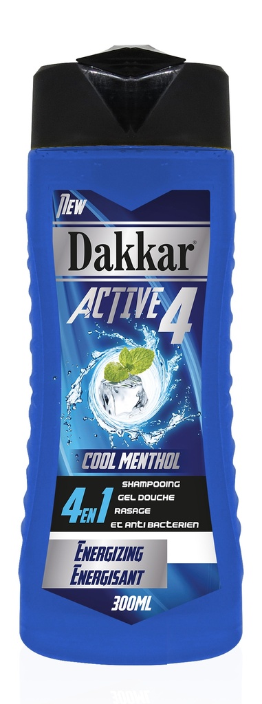 Shampooing Dakkar  Active 4 Cool Menthe 300 Ml
