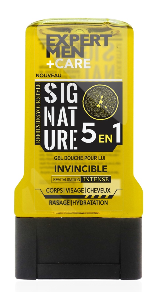Gel Douche Expert Men 300Ml Corps Visage Cheveux Invincible 5En1