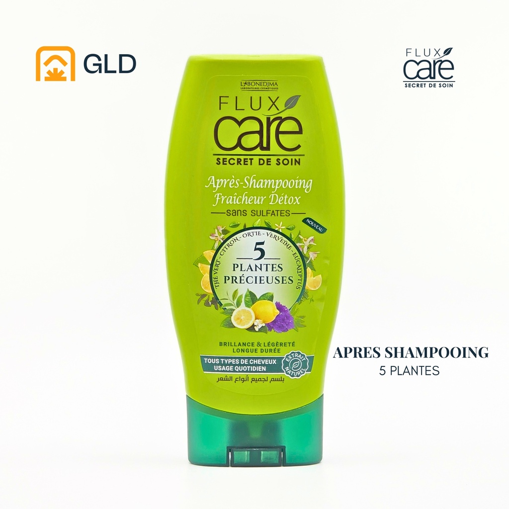 Apres Shampooing Flux Care 5 Plantes Vert 250 Ml Sans Sulfat