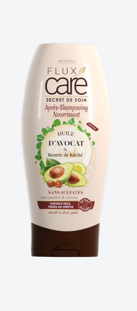 Apres Shampooing Flux Care Avocat Et Beurre De Karite 250 Ml Sans Sulfates