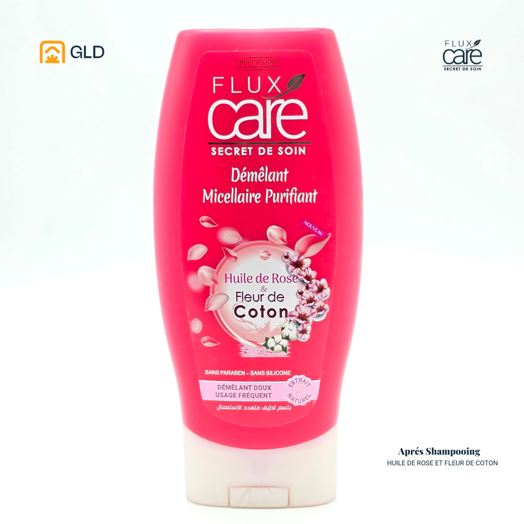Apres Shampooing Flux Care Rose Micellaire 250 Ml Sans Sulfat