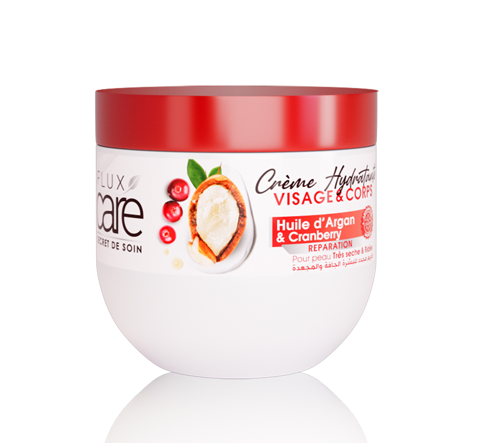 Creme Hydratante Corps Flux Care Huile D'Argan & Cranberry 370 Ml