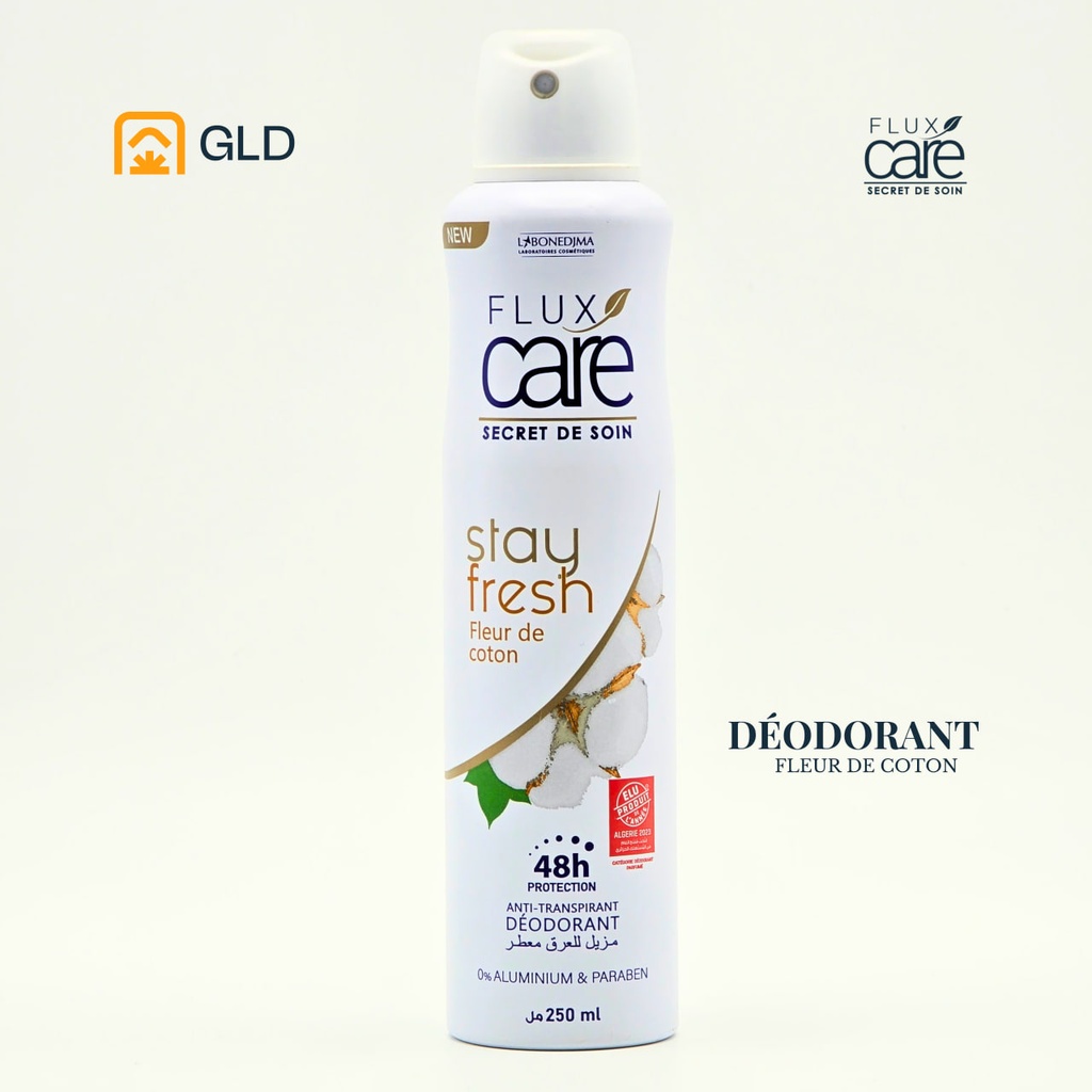 Deodorant Flux Care Stay Fresh Fleur De Coton 250 Ml