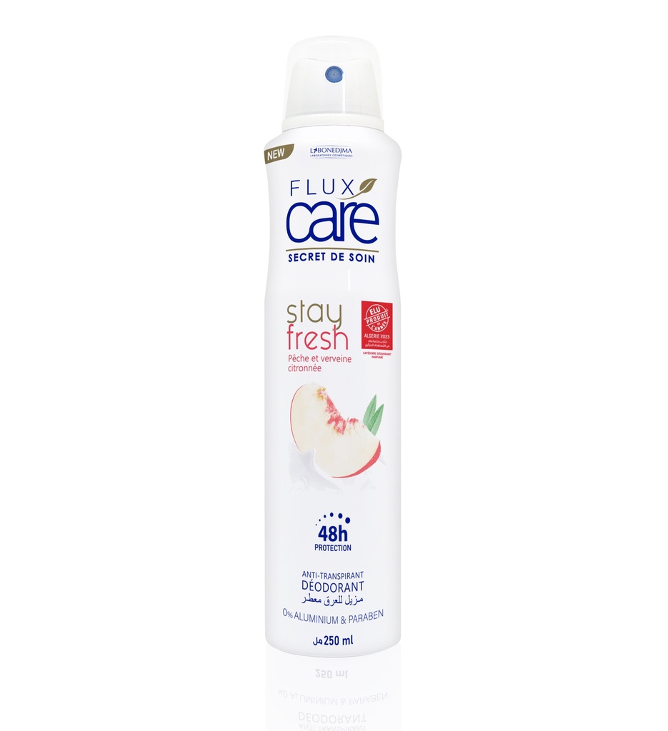 Deodorant Flux Care Stay Fresh Peche Et Verveine Citronnee 250 Ml