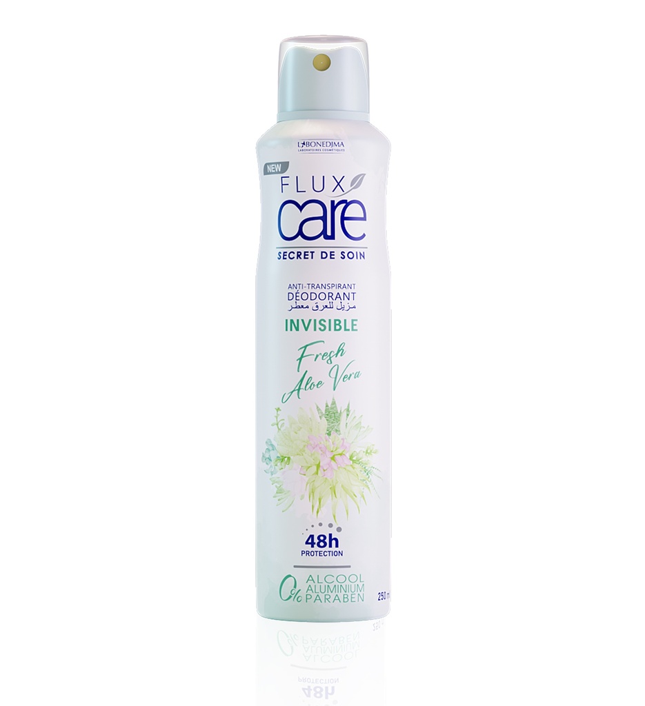 Deodorant Sans Alcool Flux Care Invisible Fresh Aloe Vera 250 Ml
