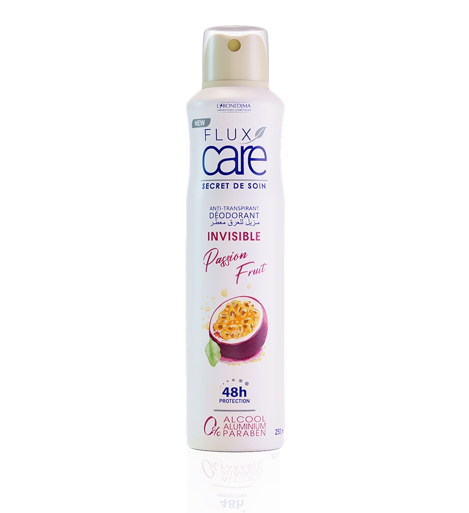 Deodorant Sans Alcool Flux Care Invisible Passion Fruit 250 Ml