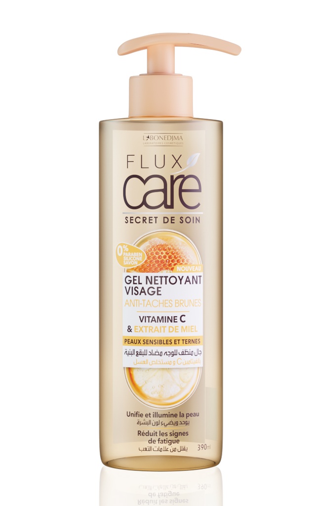 Gel Nettoyant Visage Flux Care Anti-Taches Brunes Vitamine C Et Extrait De Miel 390 Ml