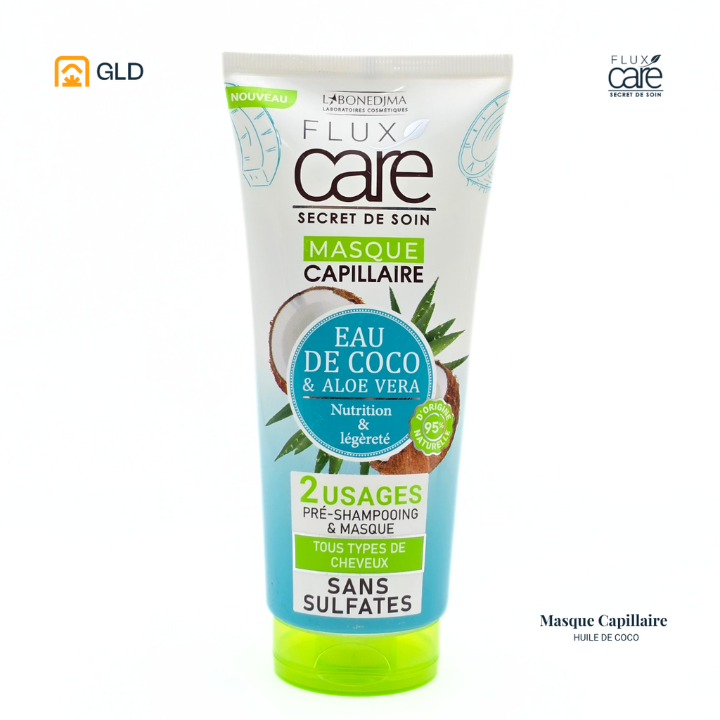 Masque Capillaire Flux Care Eau De Coco Et Aloe Vera Tube 200 Ml