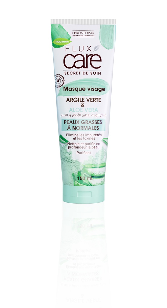 Masque Visage Flux Care Argile Verte Et Aloe Vera 150 Ml
