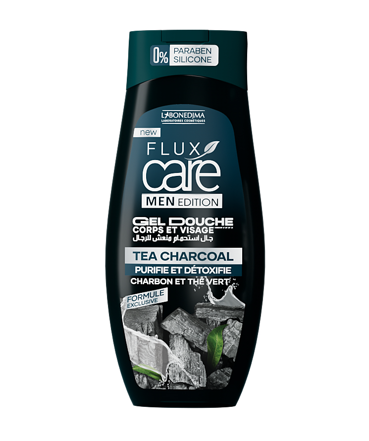 Gel Douche Flux Care Men Tea Charcoal 265 Ml