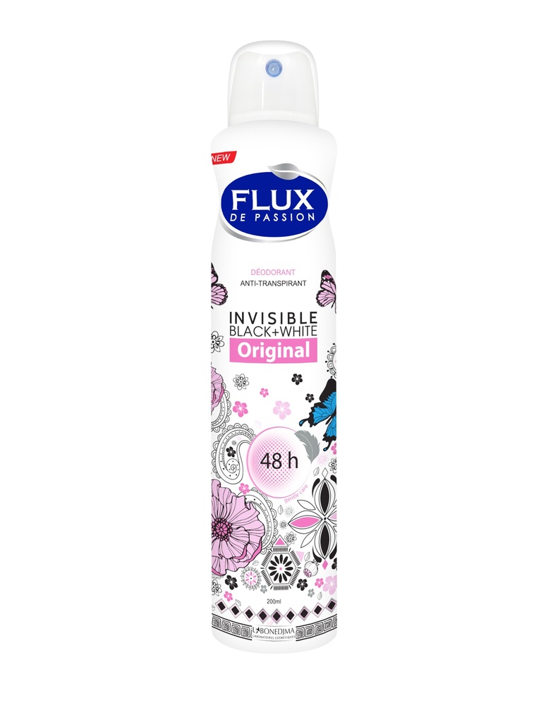 Deodorant Flux Femme Black & White Invisible Original 48H 200 Ml