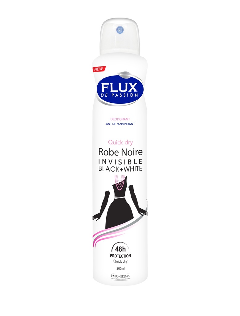Deodorant Flux Femme Black & White Invisible Robe Noir 200 Ml