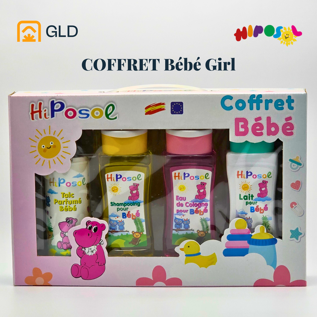 Coffret Bébé Hiposol 250 Ml (Shampooing-Lait-Eau De Cologne Rose Ou Bleue-Talc)