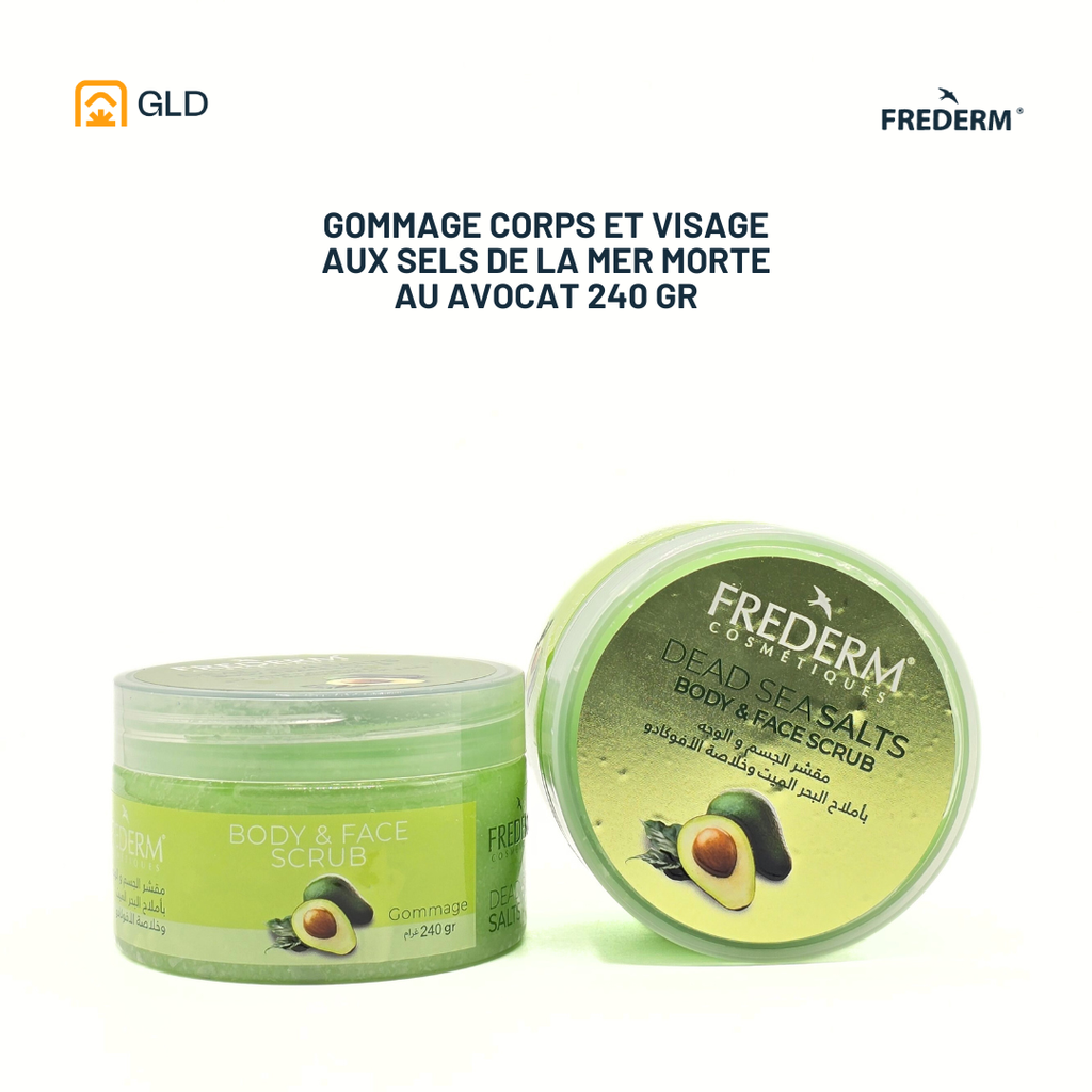 Gommage Corps Et Visage Aux Sels De La Mer Morte Au Avocat 240 Gr
