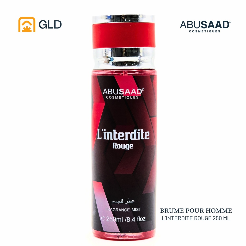 Parfum Pour Corps Homme Abusaad BM0023 250 Ml l'Interdite Rouge 