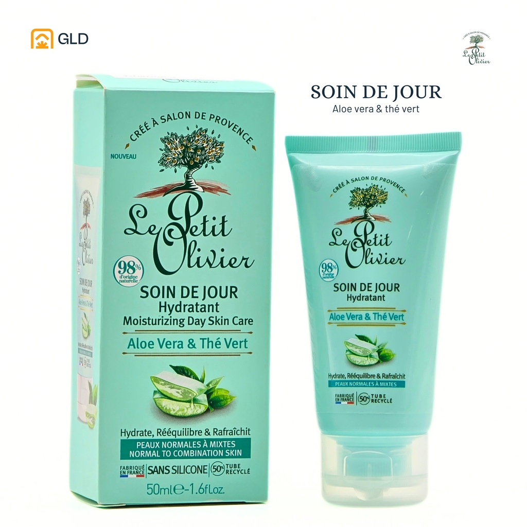 Soin de Jour Hydratant Le Petit Olivier Aloe Vera & The Vert 50 Ml 