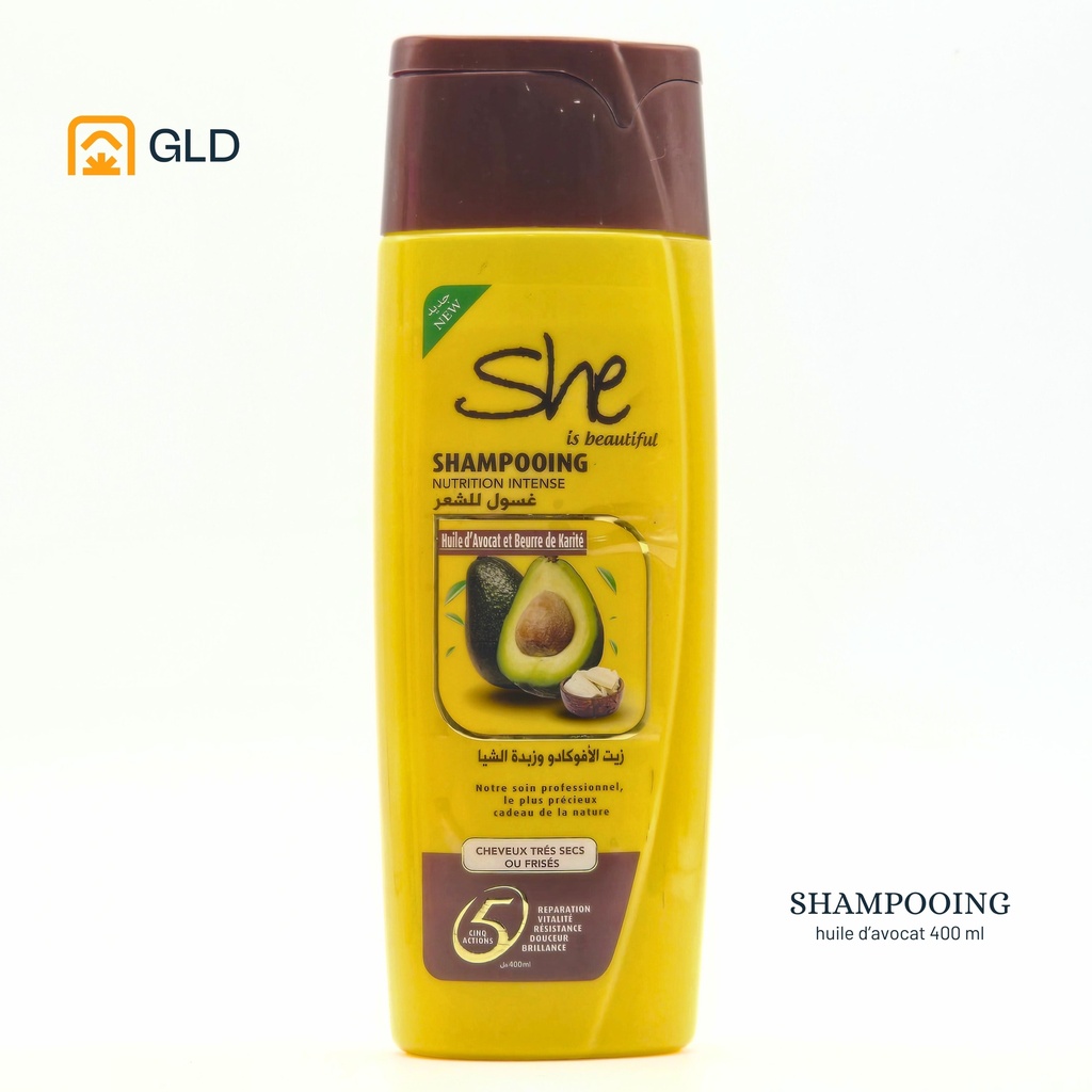 Shampooing She Huile d'Avocat et Beurre De Karite 400 Ml
