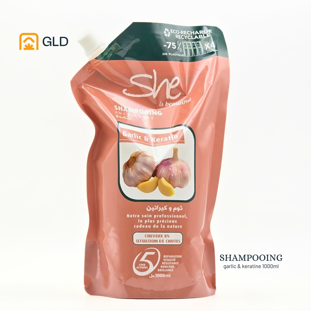 Shampooing She Doy Pack Garlic Et Keratin 1000 Ml