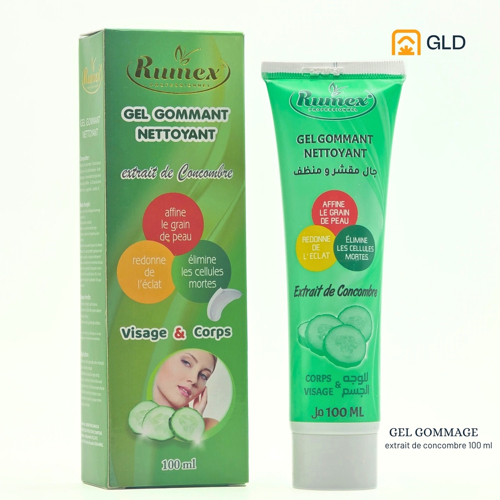Gel Gommage Nettoyant Extrait de Concombre 100 Ml