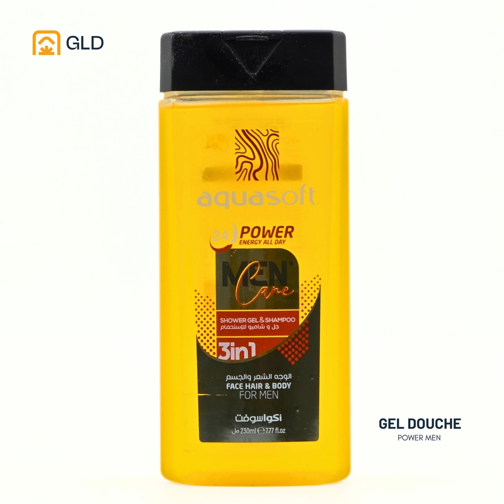 Gel Douche Homme  Aquasoft Power Energy 230 Ml