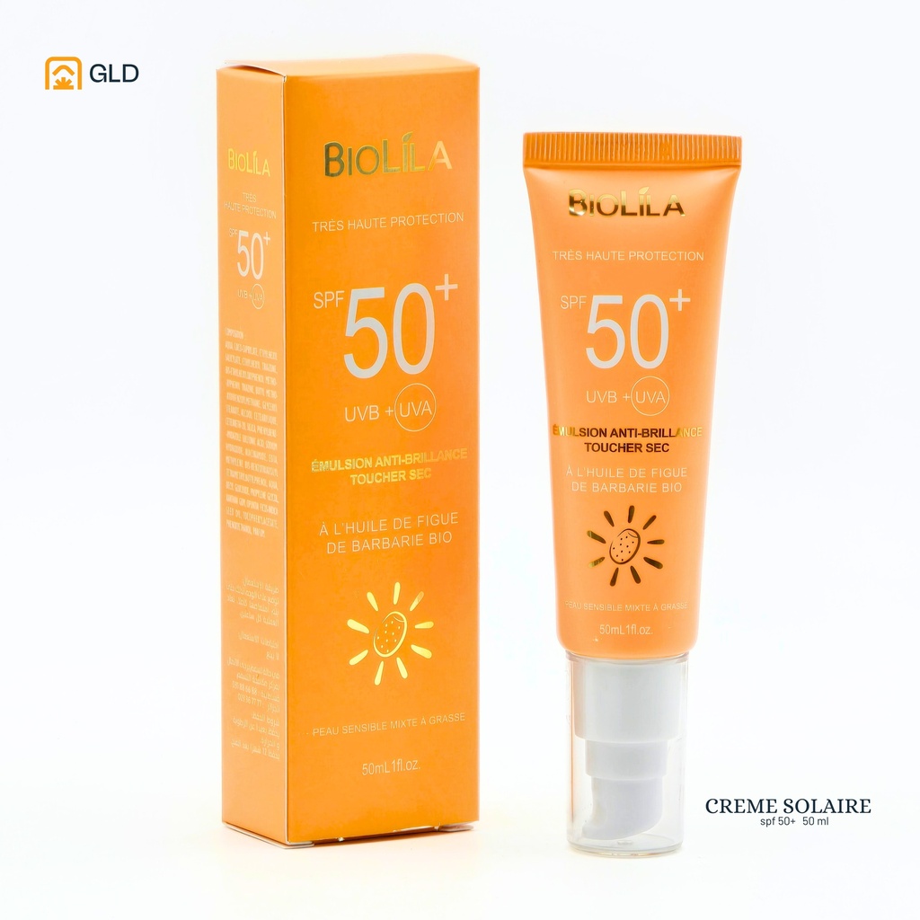 Creme Solaire Biolila SPF 50+ A L'Huile De Figue De Barbarie 50 Ml