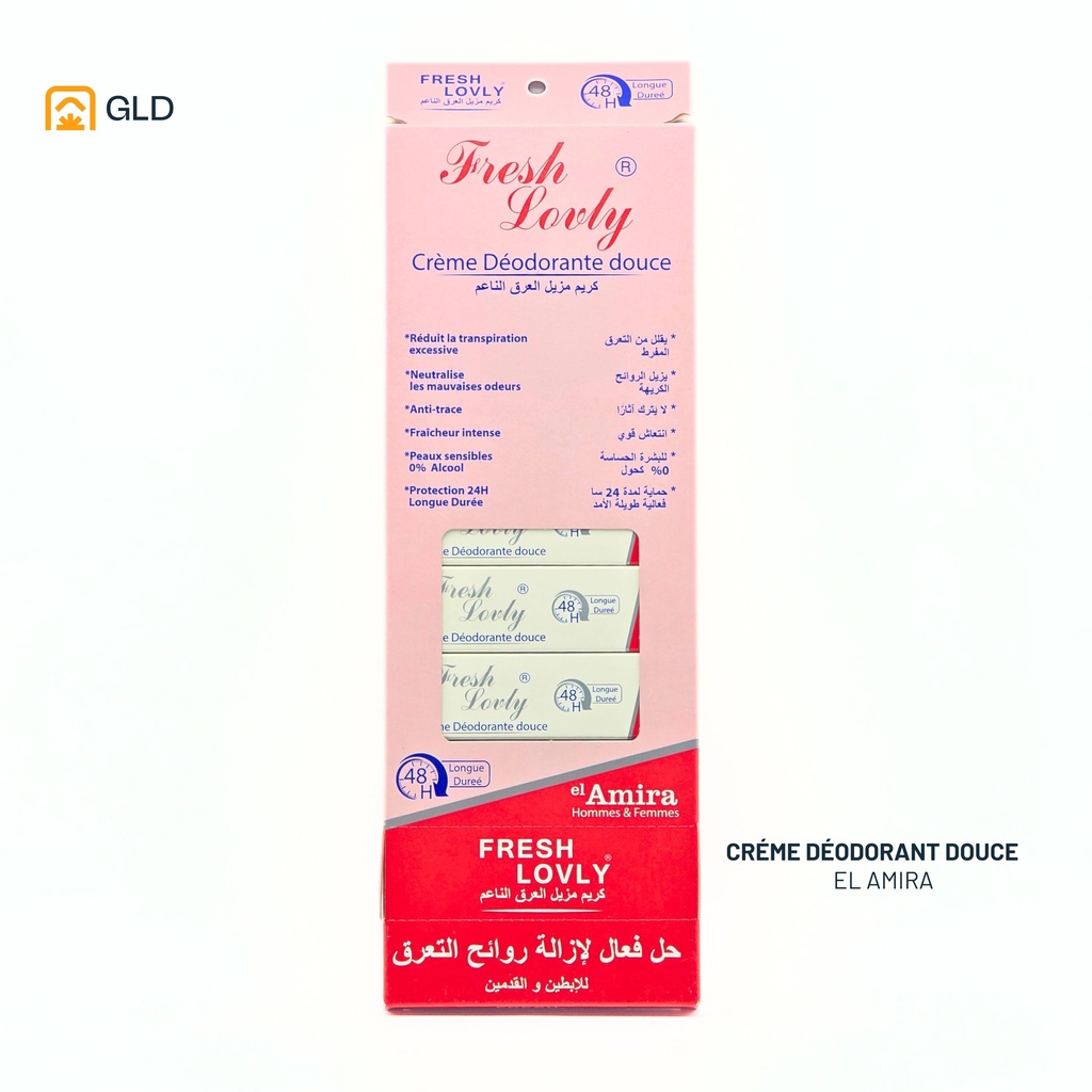 Creme Deodorante Douce Fresh Lovly el Amira Rouge x 10 Boites  