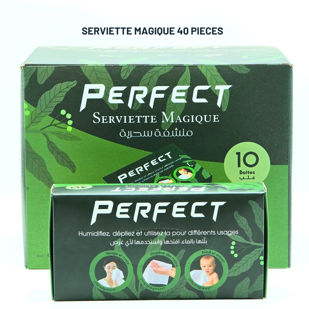 Serviette Magique Perfect 24X26 CM - Vert - 40 Pièces