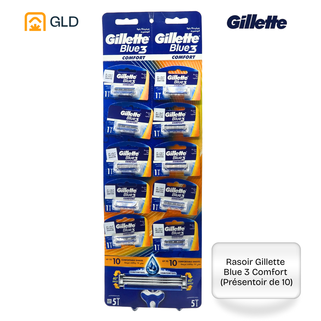 Rasoir Gillette Blue 3 Comfort (Présentoir de 10 pièces)