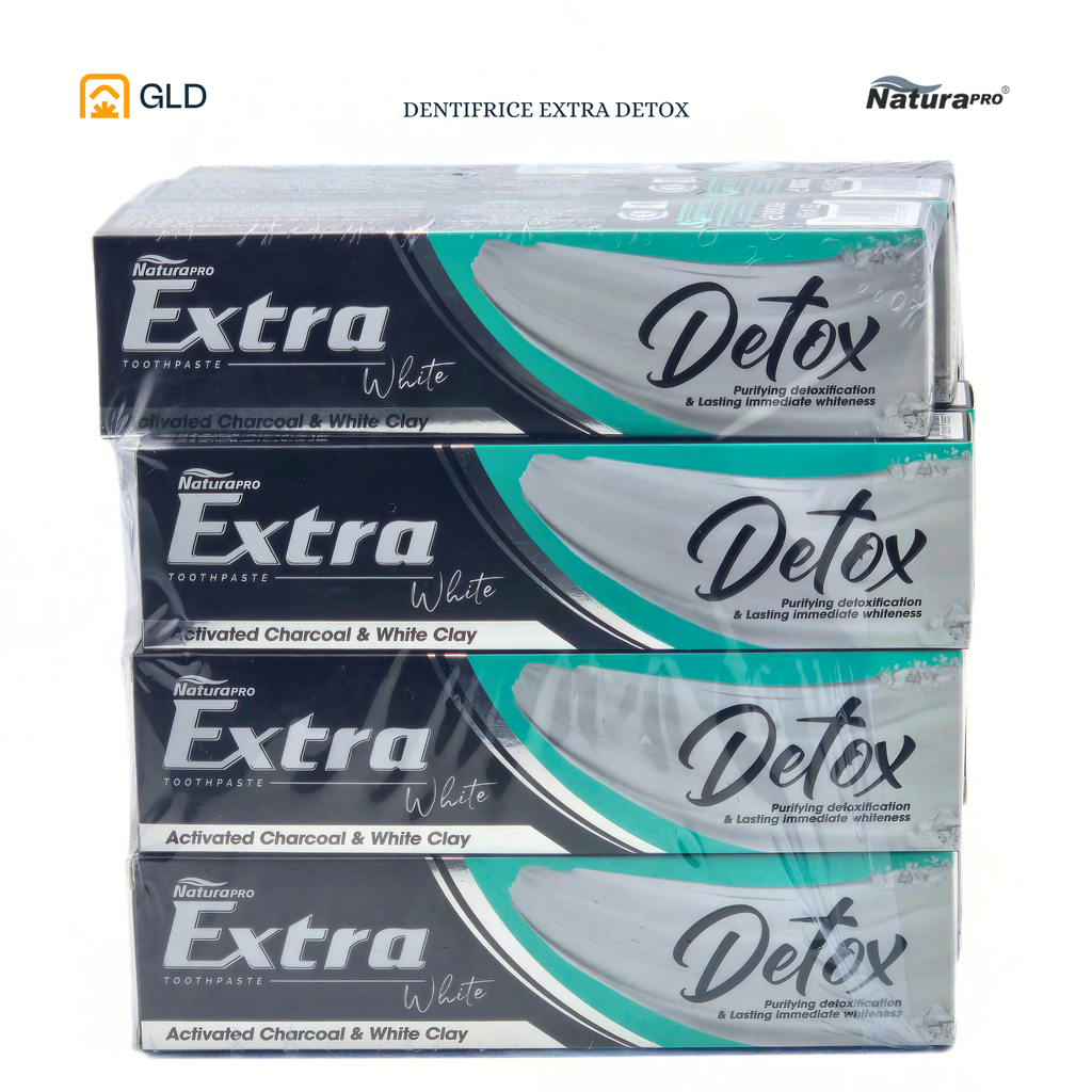 Dentifrice NaturaPro Extra White Detox Au Charbon Actif Et Argile Blanche 100 Gr