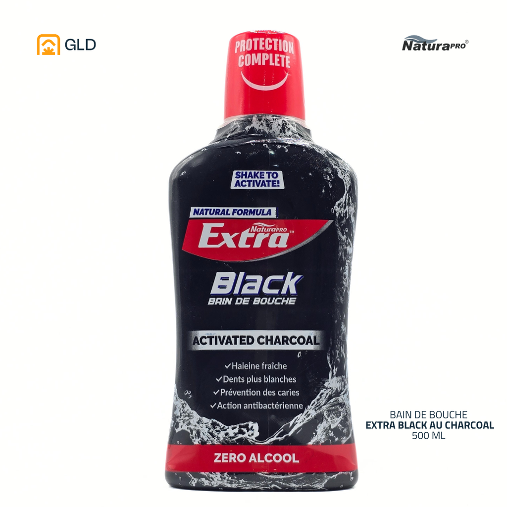 Bain De Bouche NaturaPro Extra Black Au Charcoal 500 Ml 