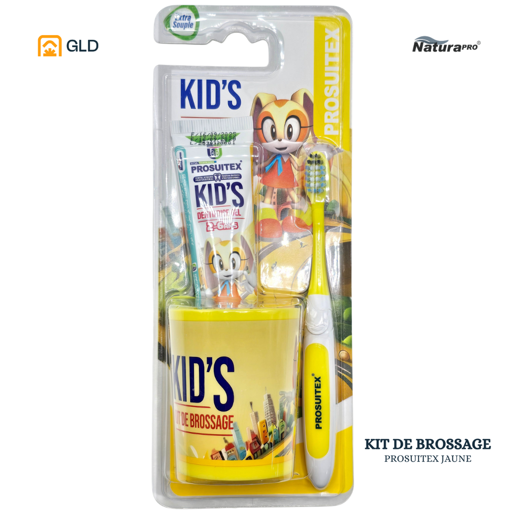 Kit De Brossage NaturaPro Prosuitex Sonic Kids 2-6 Ans Jaune Fille
