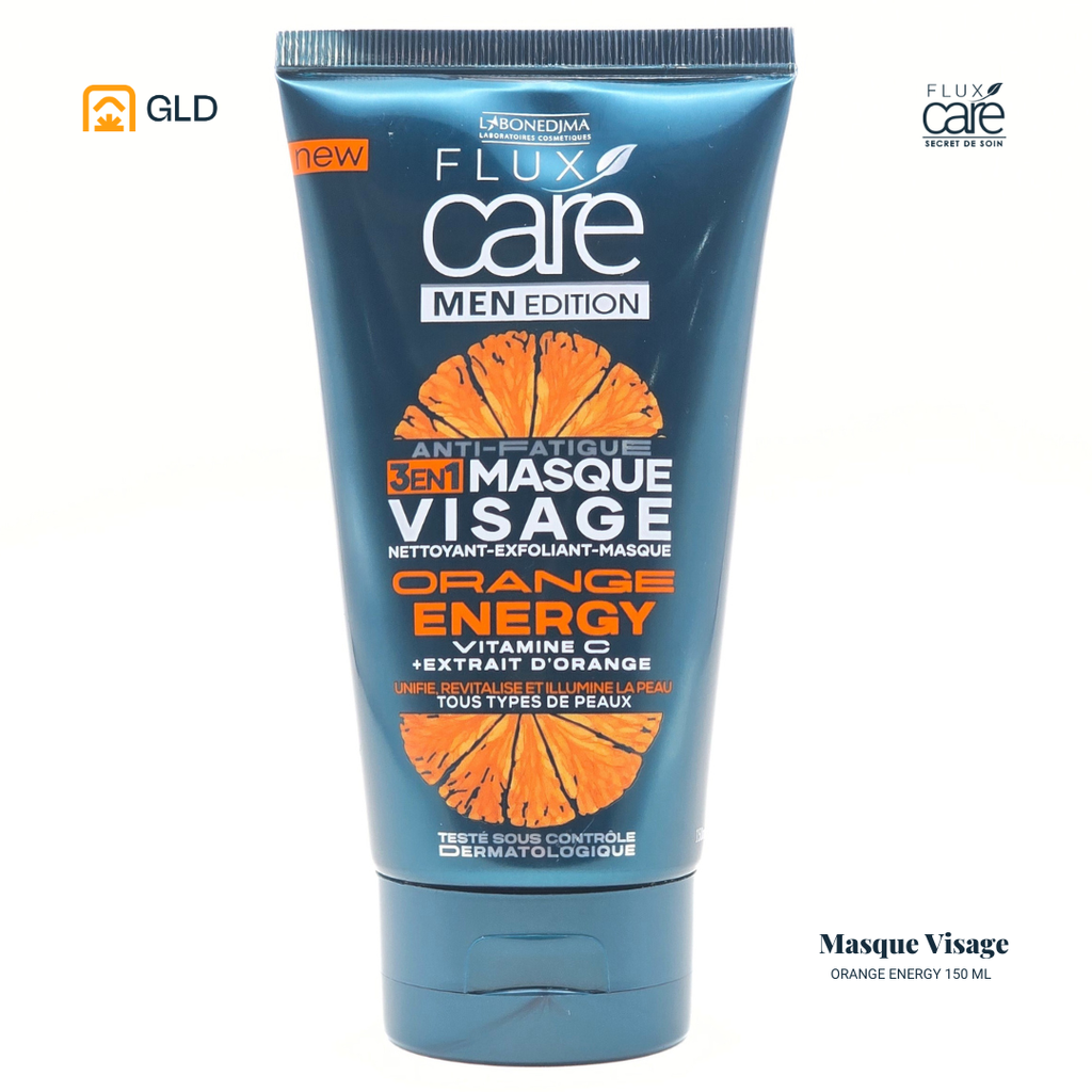 Masque Visage 3en1 Flux Care Men Orange Energy 150 Ml
