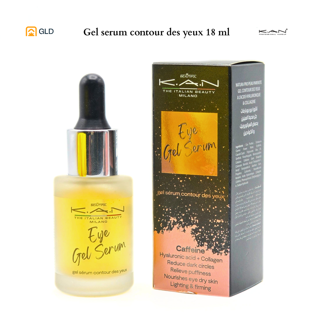 Contour Des Yeux K.A.N Italian Beauty Gel Serum Avec Hyaluronic Collagen 18 Ml