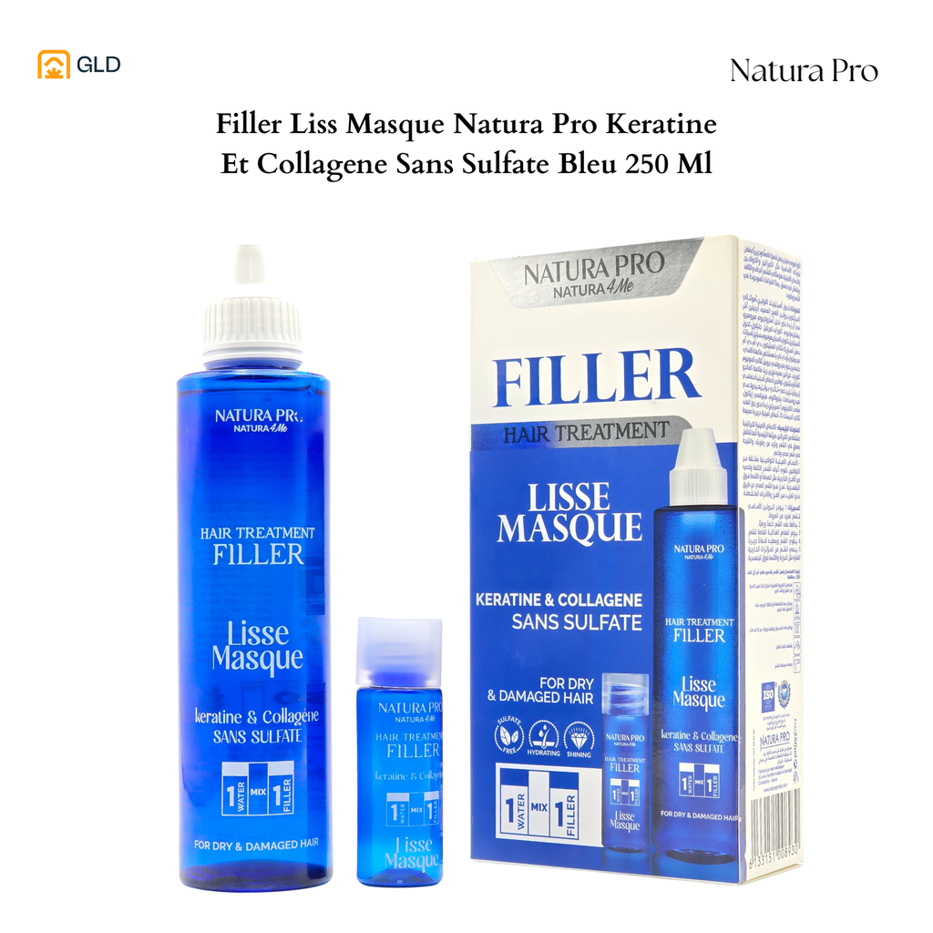 Filler Liss Masque Natura Pro Keratine Et Collagene Sans Sulfate Bleu 250 Ml