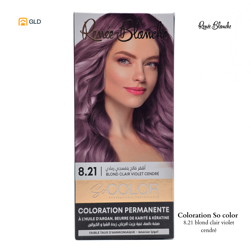 Coloration Capillaire So Color 8.21 Blond Clair Violet Cendré