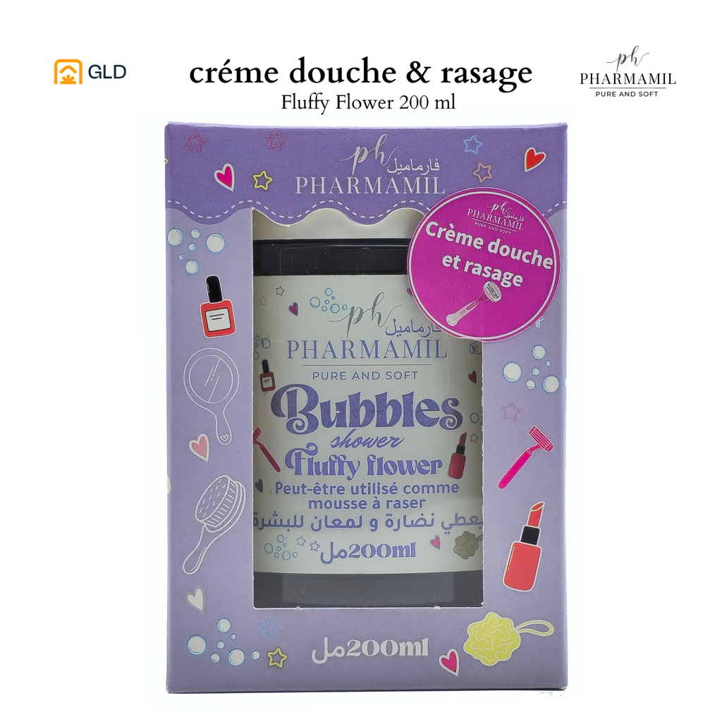 Bubbles Shower Pharmamil 200ml Fluffy Flower Mauve