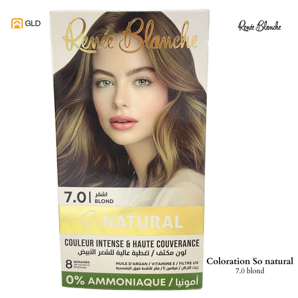 Coloration Capillaire Renée Blanche So Natural 0% Ammonique 7.0 Blond 