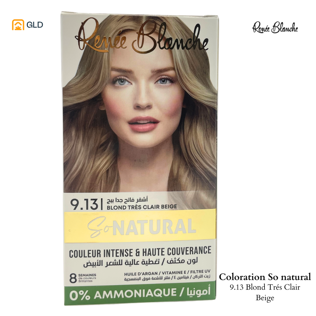 Coloration Capillaire Renée Blanche So Natural 0% Ammonique 9.13 Blond Très Clair Beige