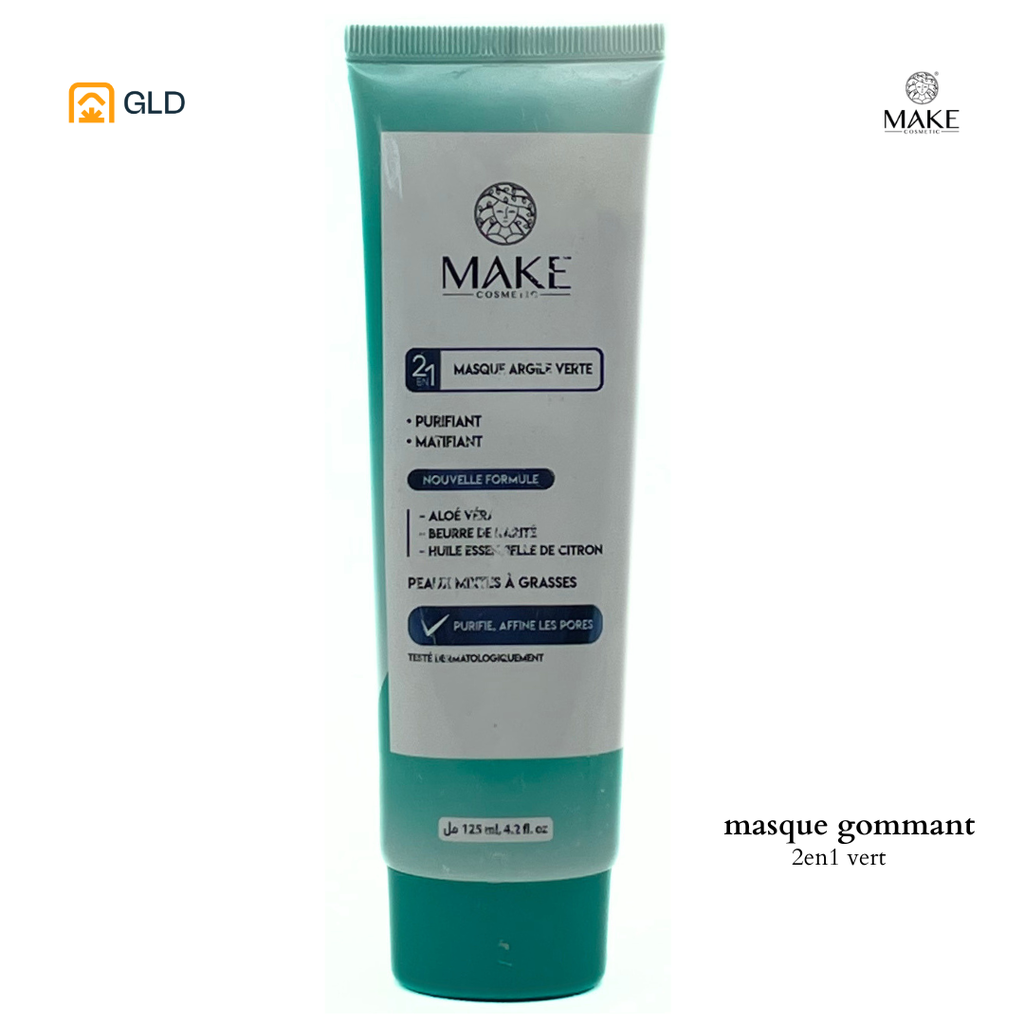 Masque Visage Make Argile Vert 2 en 1 