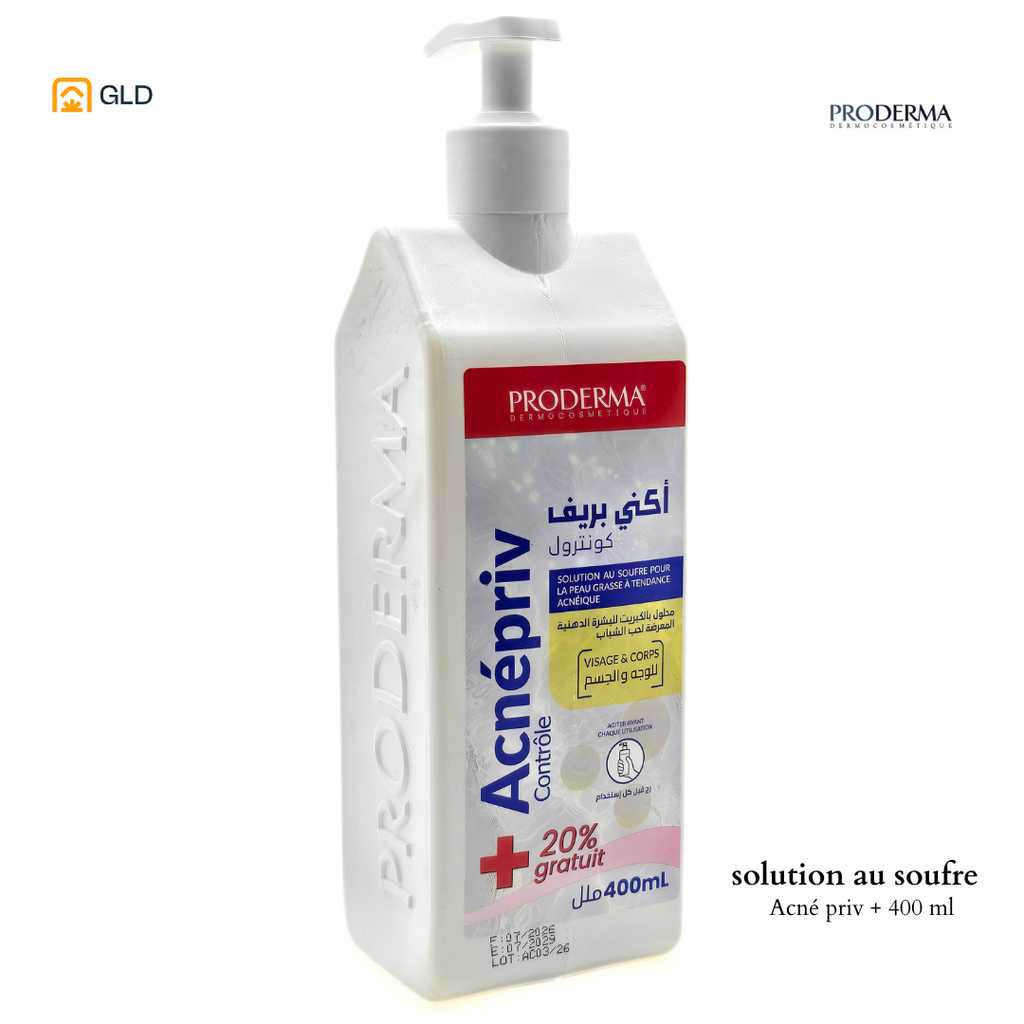 Acnepriv Control Solution Moussante Au Soufre Proderma 400ML + GRT