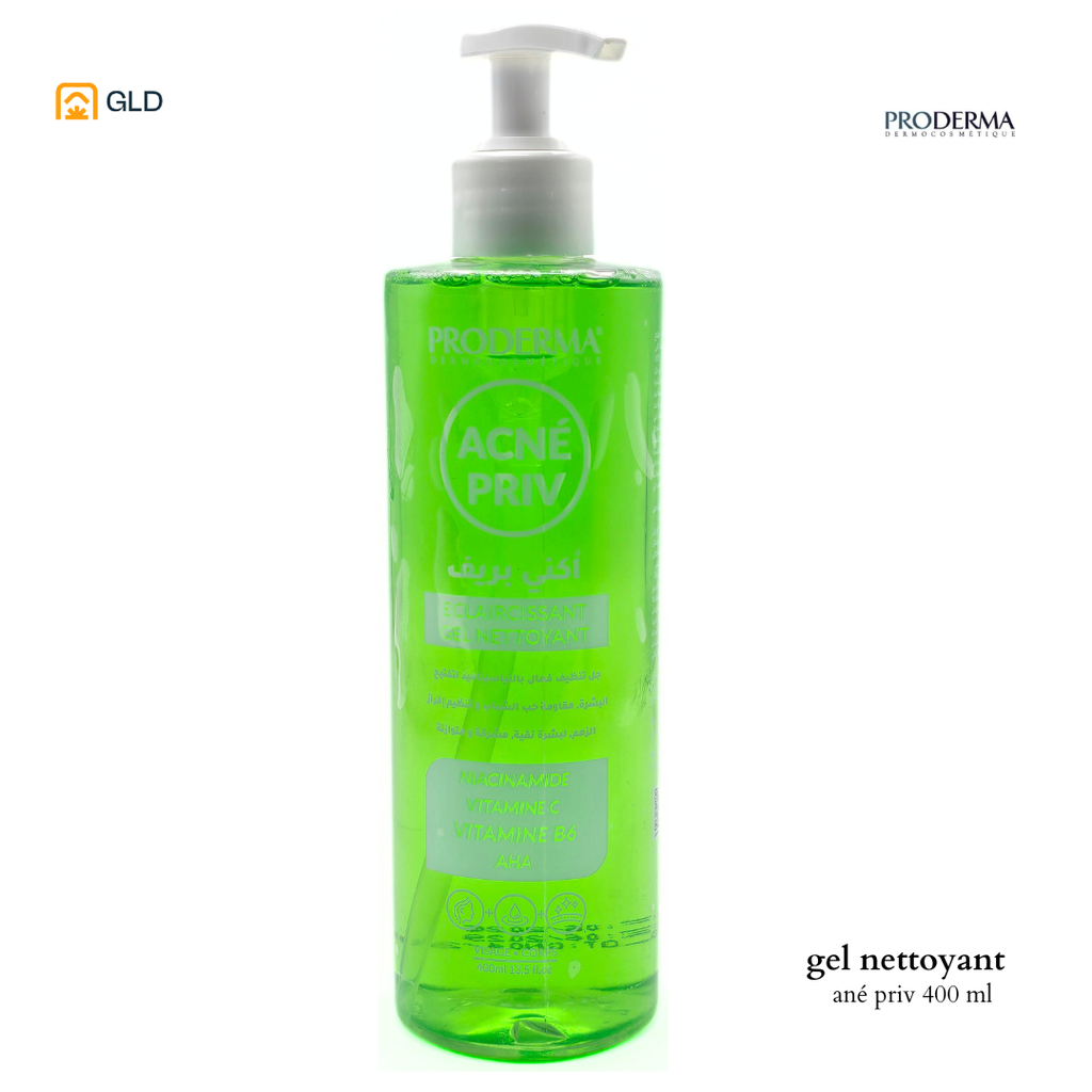  Gel Nettoyant Elaircissant Aux Niacinamide - Vitamine C - Vitamine B6 Proderma 400ML
