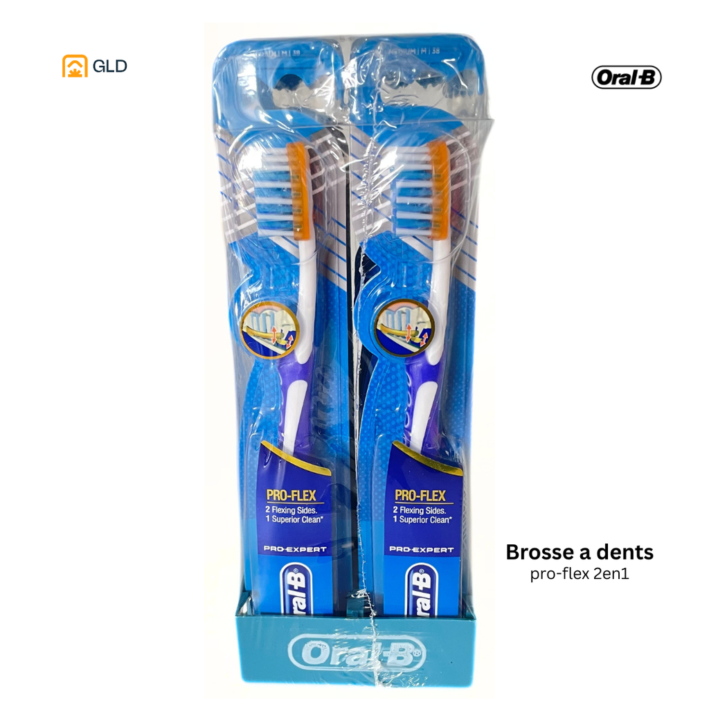Brosse A Dents Oral B Pro-Flex 2 en 1 Medium (paquet de 12)