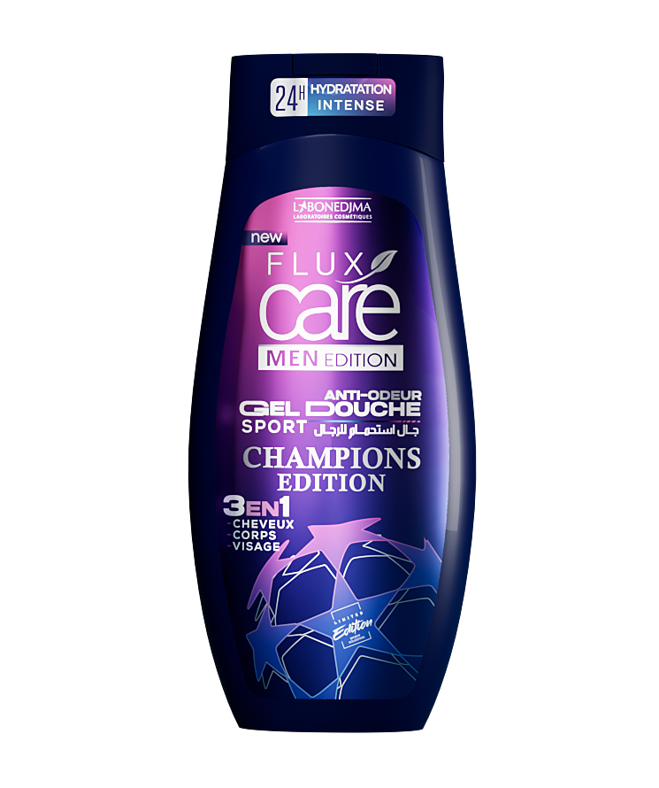 Gel Douche 4En1 Flux Care Men Champion Edition 265 Ml (Cheveux / Corps / Visage / Barbe)