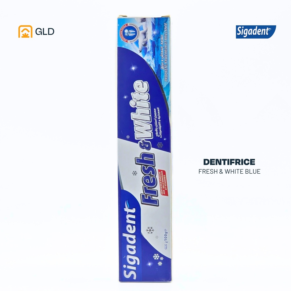 Dentifrice Sigadent Fresh & White Bleu 100 G