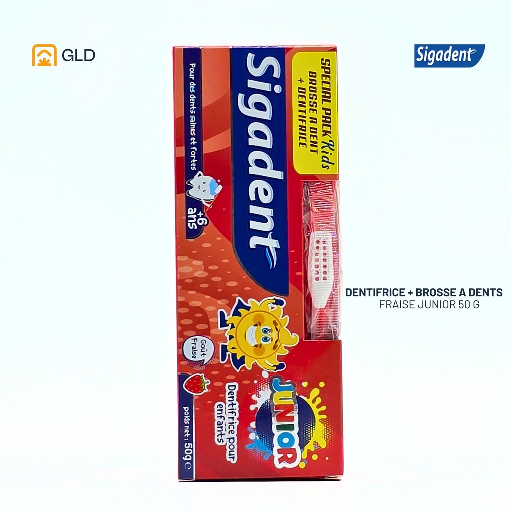 Pack Sigadent Special Junior Fraise + Brosse