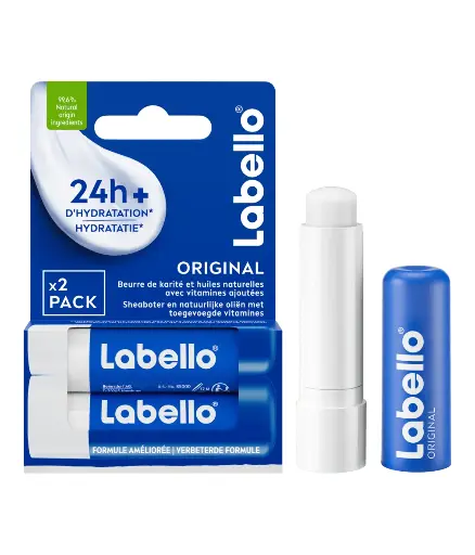Baume à lèvres Labello 2Pcs Original+ Protecteur  Blanc