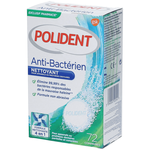 Nettoyant pour Prothèse Dentaire Polident Comprime 72P