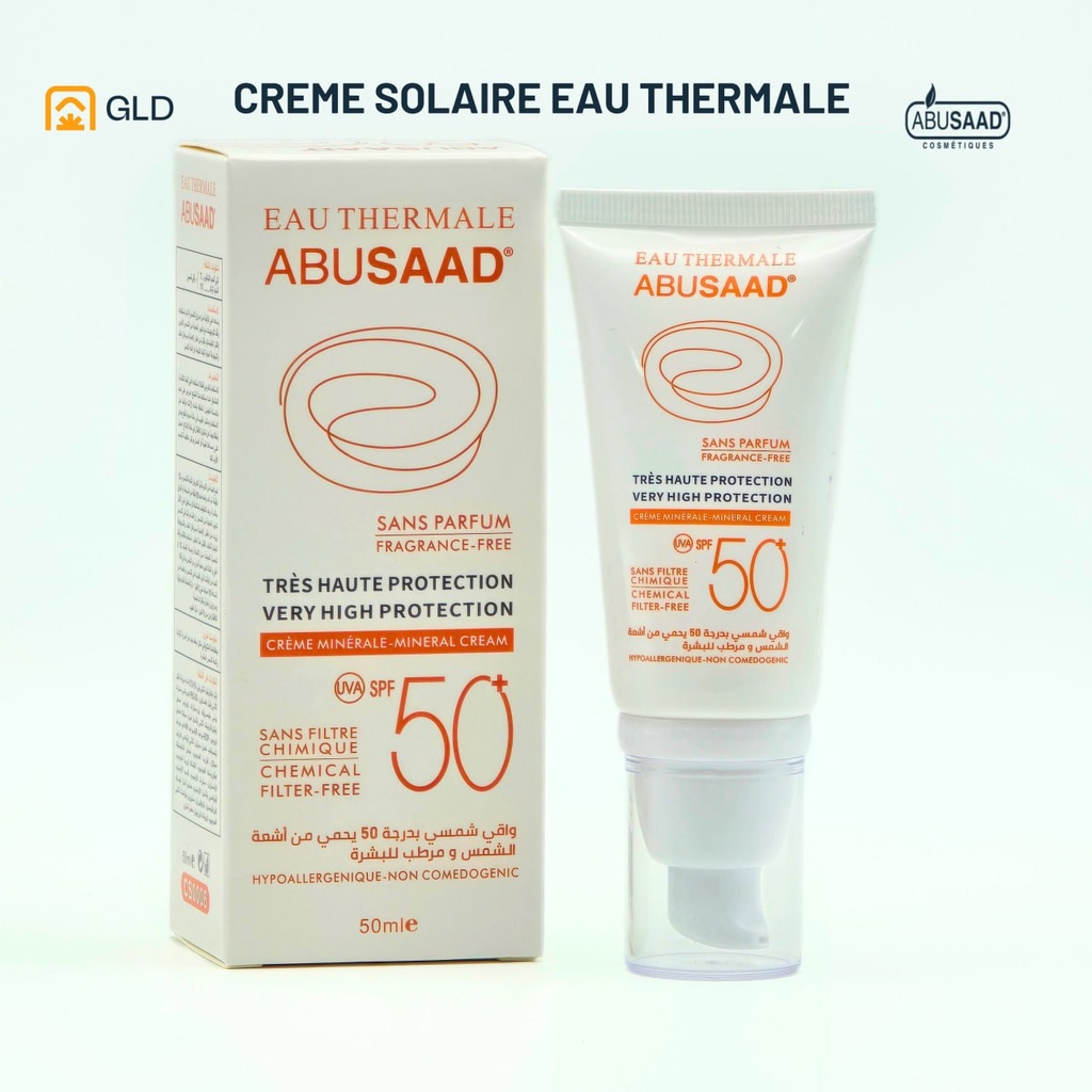 Creme solaire Abusaad Avec Pompe Eau thermale CS0006 50Ml