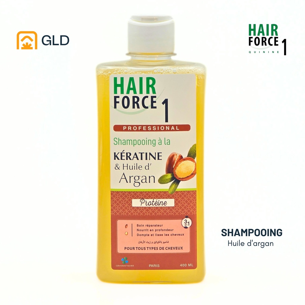 Shampooing Hair Force 1 A La Keratine & Huile d'Argan 400 Ml